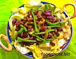 Beans Salad with Mint Mango Dressing