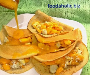 Sugar-Free Crepes with Mango Cheese Filling