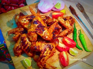 Hot Chicken Wings in Tandoori Marinade